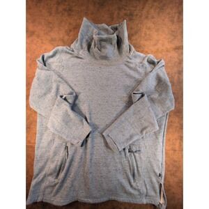 Lincoln Outfitters‎ Womens XL Blue Heather Funnel Neck Pullover Sweatshirt Zip